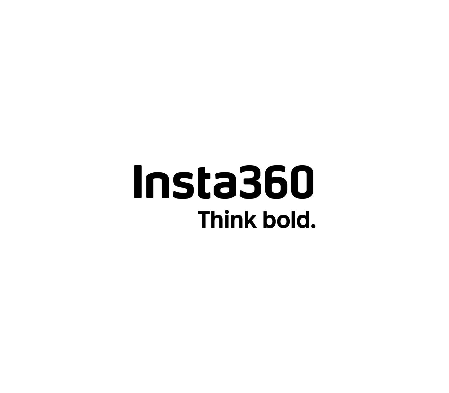 Insta360 logo with “Think bold.” tagline on a white background.