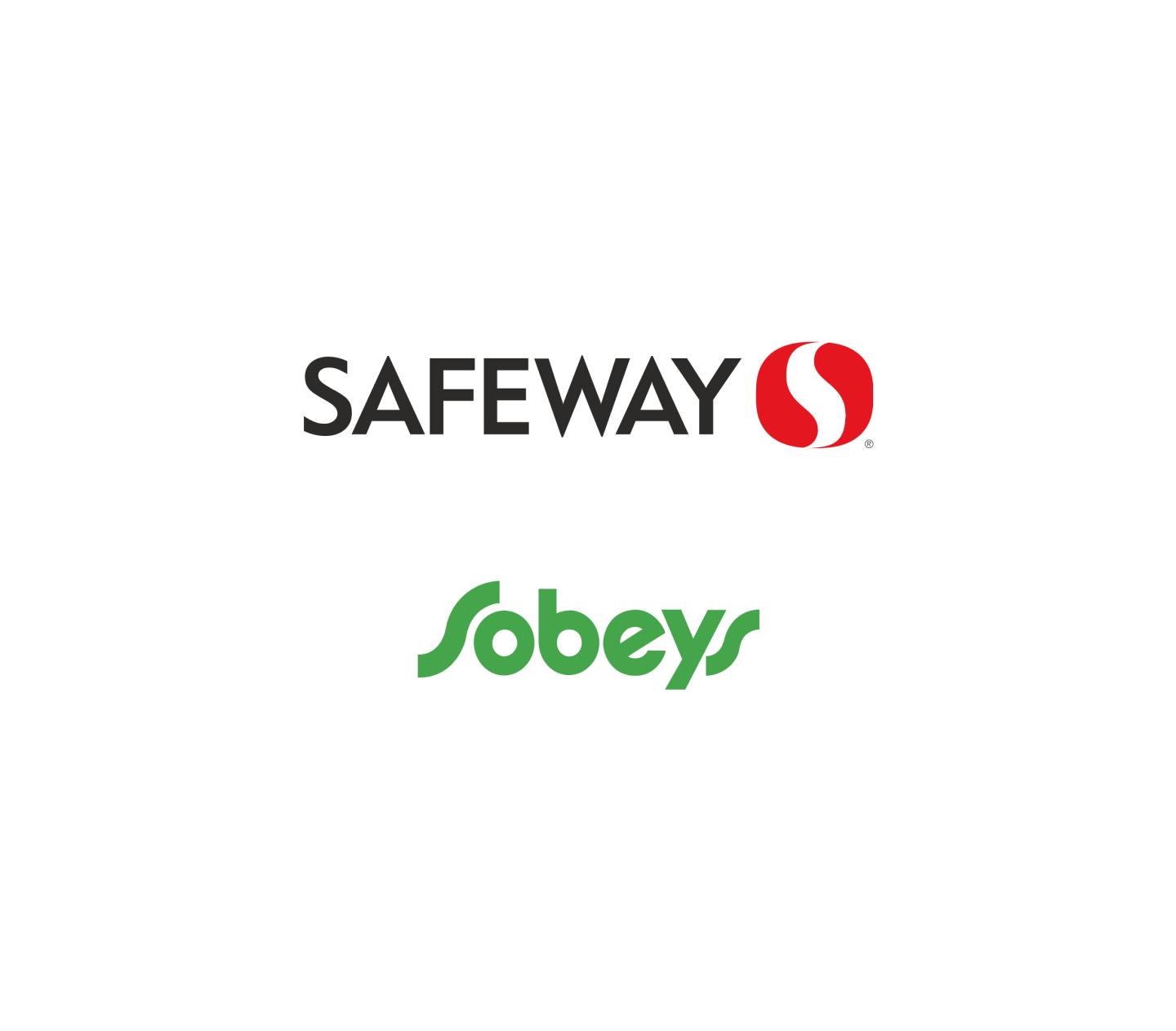 Safeway and Sobeys logos on a white background.