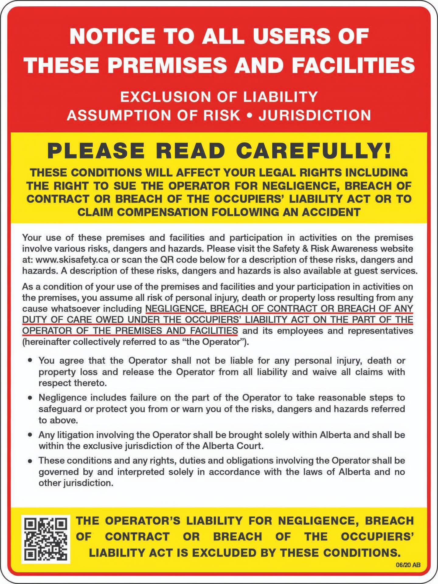 Red safety notice poster warning users to read operating instructions before use